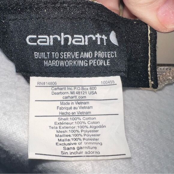 Carhartt Baseball Hat Cotton Tan Lightweight Adjustable Cap Farm Chore Clean - Picture 7 of 8